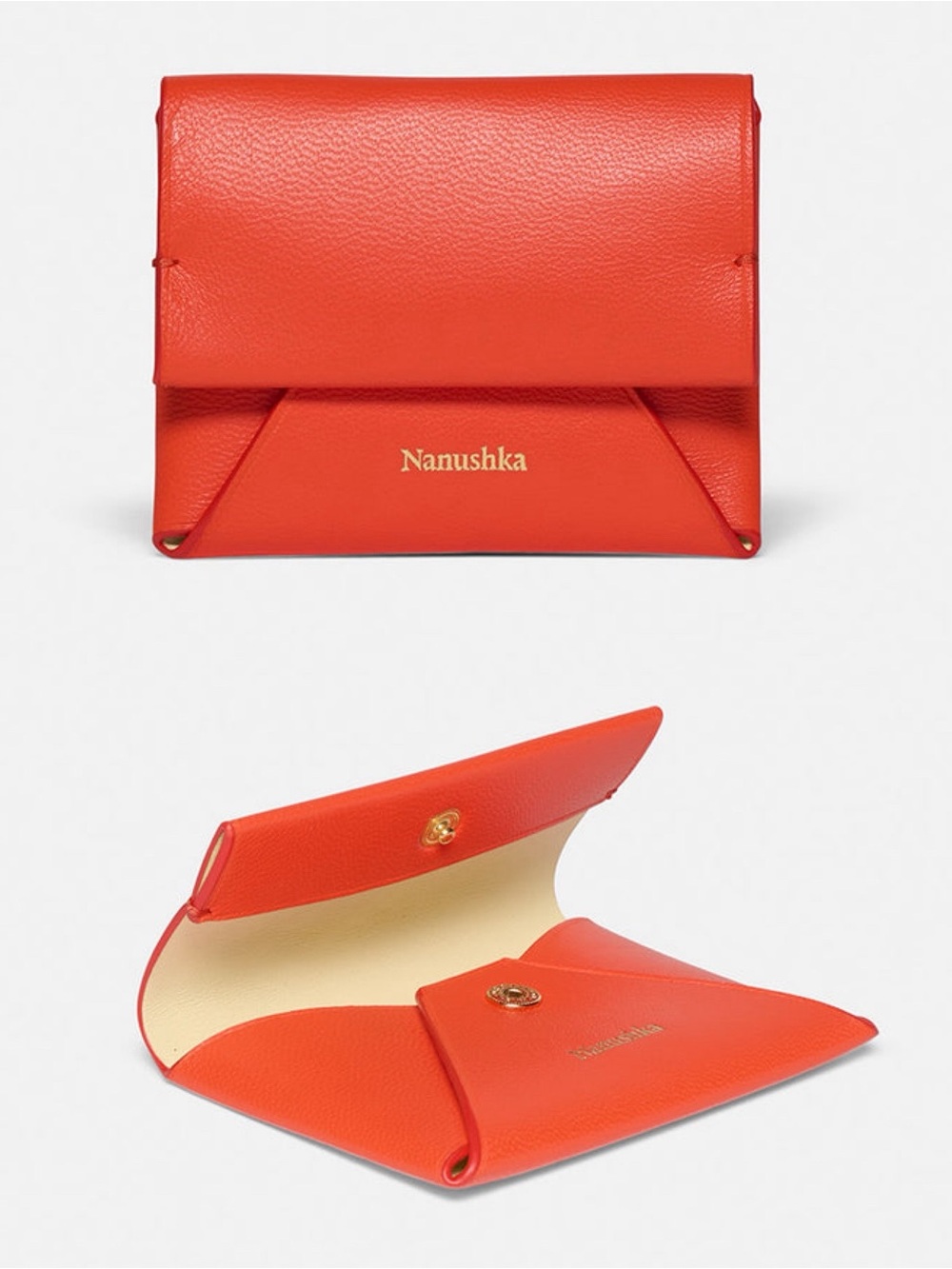 Nanushka Red Folded Leather Card Holder NWT